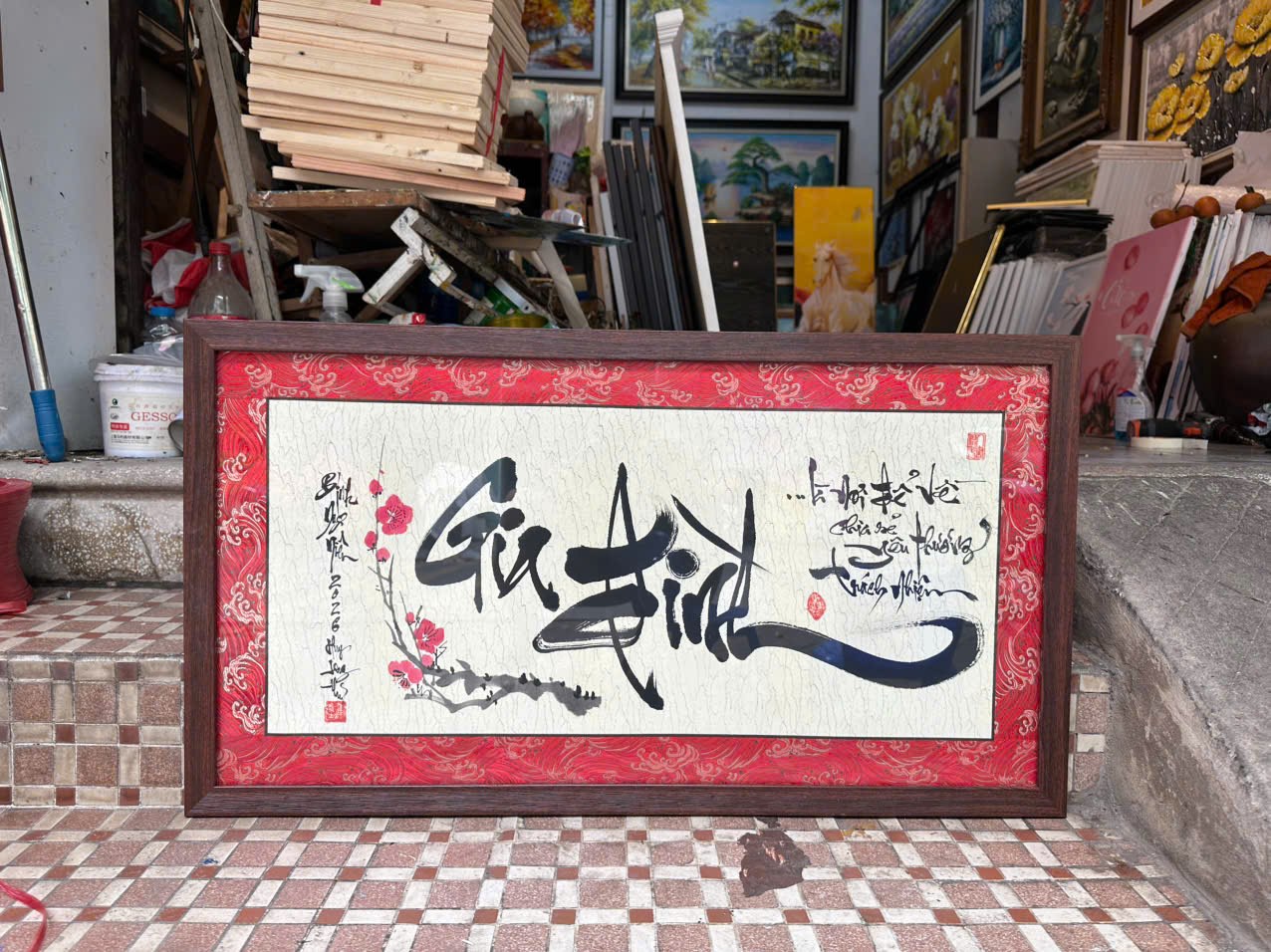 Tranh thư pháp Gia Đình 80x40cm — Việt Thư Quán
